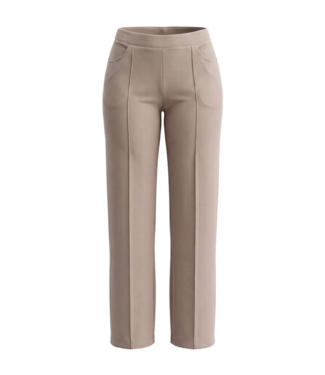 Navigazione flared stretch broek "Chiara punta" elastiek met stikplooi sand Navigazione