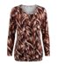 dames blouson shirt 7/8 mouw autumn leaves print