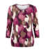 dames blouson shirt 7/8 mouw bordeaux mosaic print