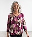 dames blouson shirt 7/8 mouw mozaïekprint bordeaux
