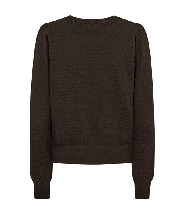 dames pullover met structuur bruin "Dodo"
