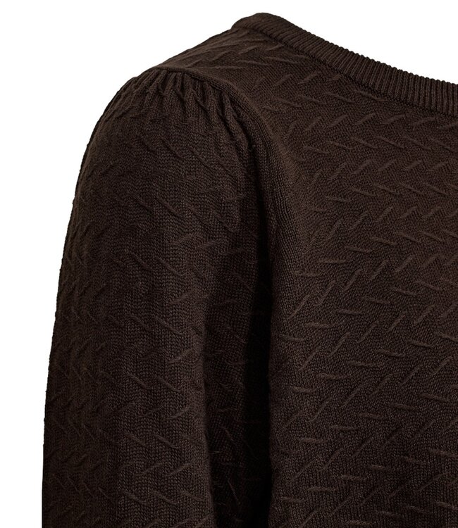 dames pullover met structuur bruin "Dodo" FreeQuent