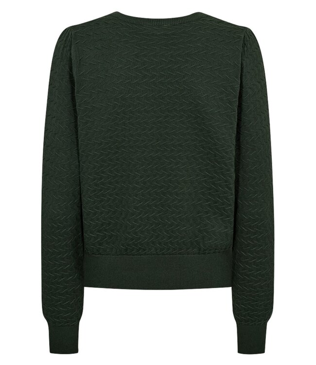 dames pullover met structuur donkergroen "Dodo" FreeQuent