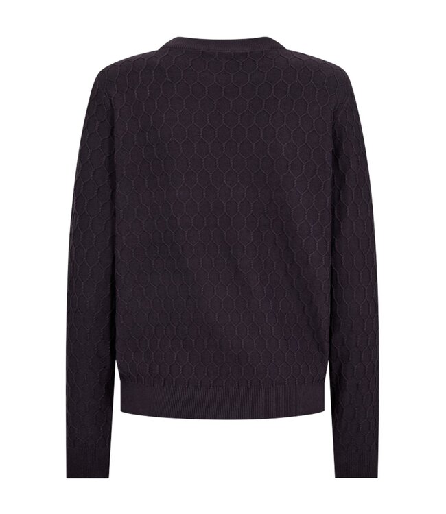 dames pullover honingraat- structuur "Dodo" paars FreeQuent