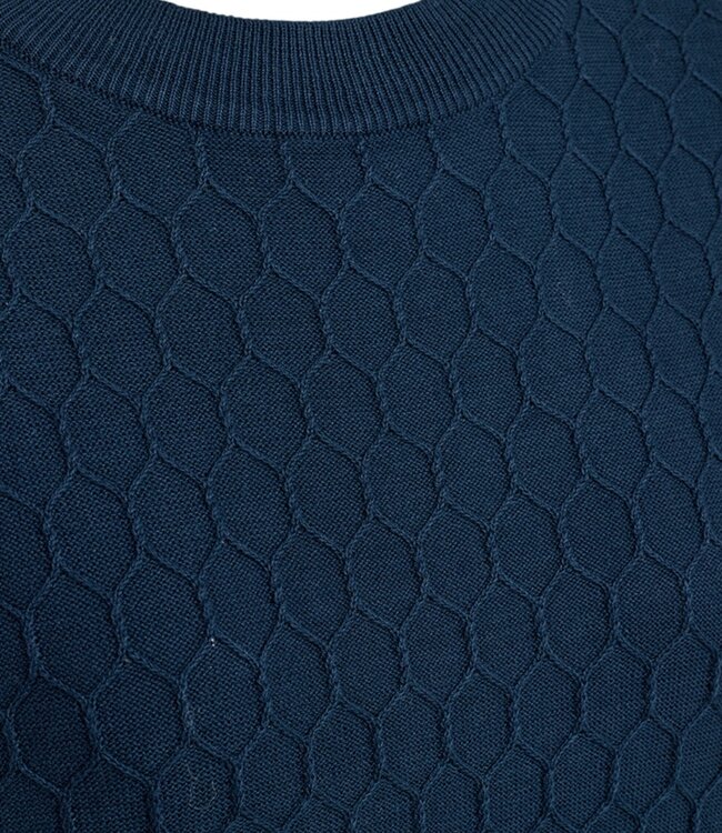 dames pullover honingraat- structuur "Dodo" blauw FreeQuent