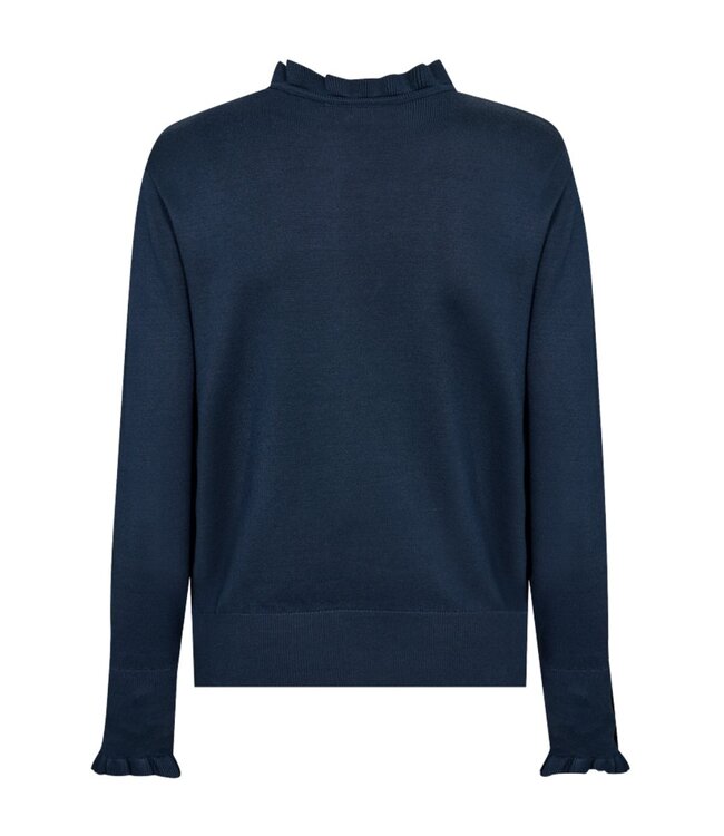 dames pullover roesel- boordje "Katie" blauw FreeQuent