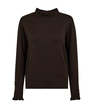 FreeQuent dames pullover roesel- boordje "Katie" bruin FreeQuent
