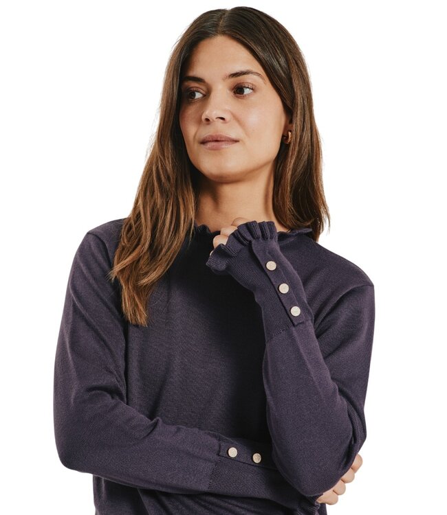 dames pullover roesel-boordje "Katie" paars
