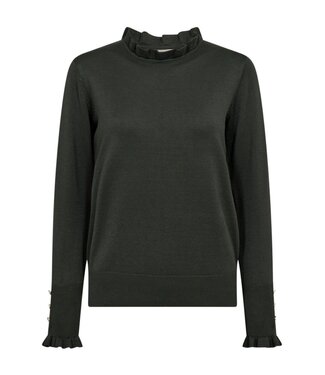 FreeQuent dames pullover roesel- boordje "Katie" donkergroen FreeQuent