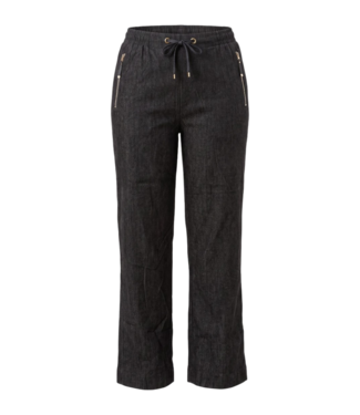 BLAUW flared velours broek dames korte lengtemaat zwart