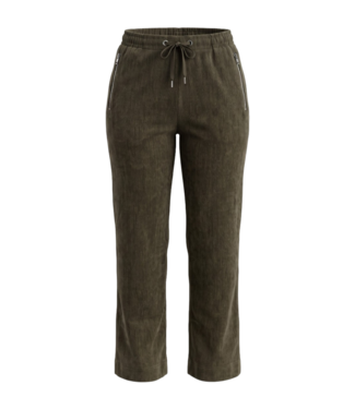 BLAUW flared velours broek dames korte lengtemaat khaki