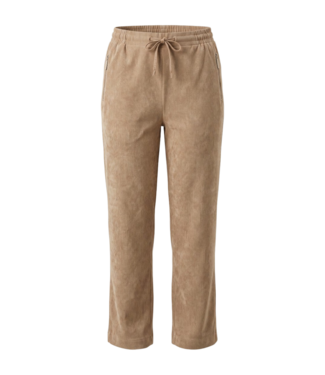 BLAUW flared velours broek dames korte lengtemaat camel