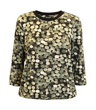 Signature dames blouson shirt met bolletjes- print groen Signature