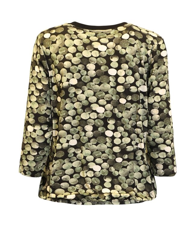 dames blouson shirt met bolletjes- print groen Signature
