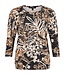 dames blouson shirt botanische print bruin