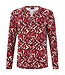 dames t- shirt fantasy- print met plooitjes en knopen rood Brandtex