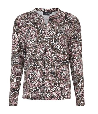 Brandtex. dames t- shirt pebble- print roze- taupe Brandtex