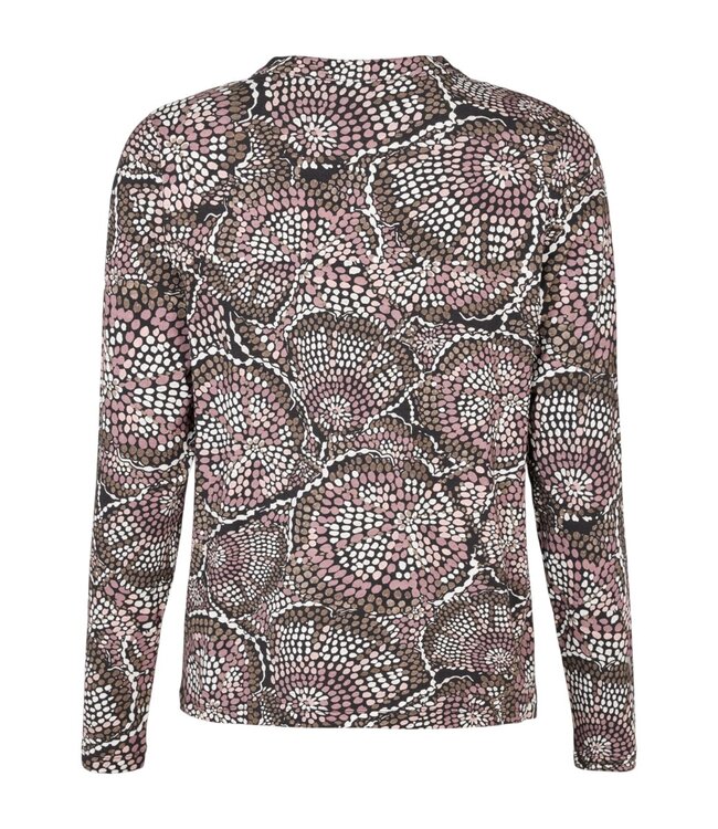 dames t- shirt pebble- print roze- taupe Brandtex