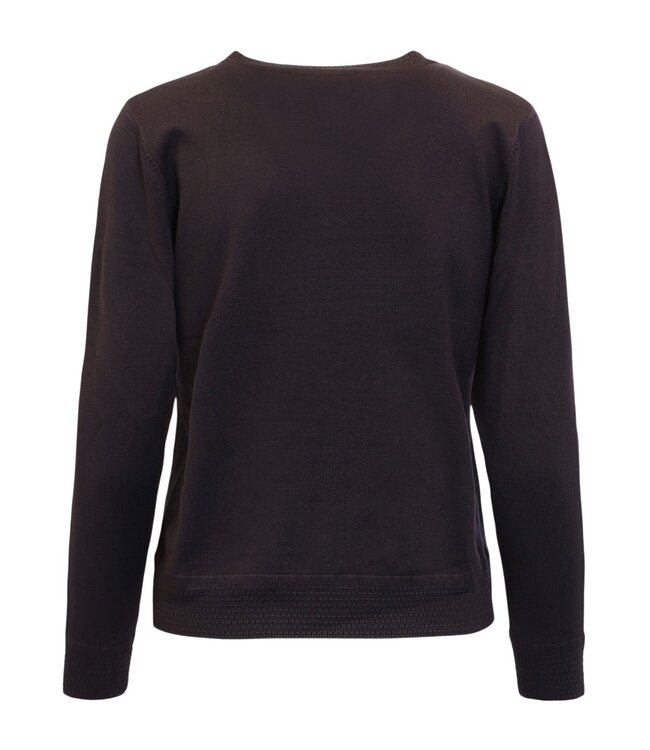 chique dames vest met gewerkte boord en knopen marine Brandtex