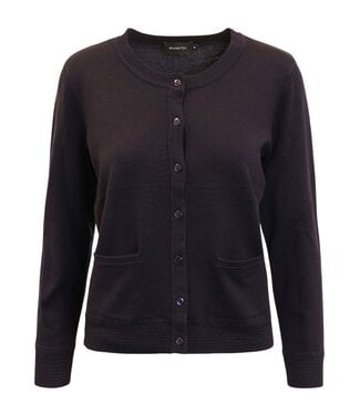 Brandtex. chique dames vest met gewerkte boord en knopen marine Brandtex