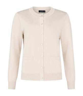 Brandtex. chique dames vest met gewerkte boord en knopen beige Brandtex