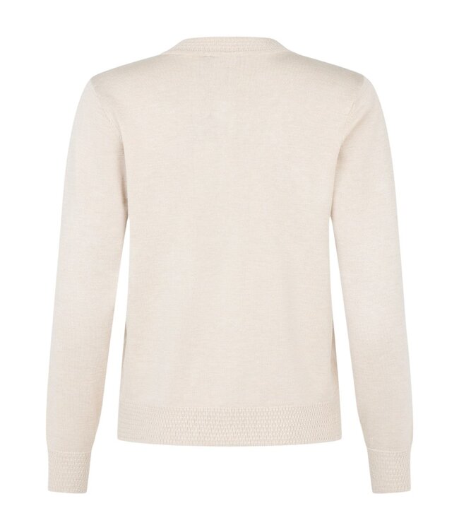 chique dames vest met gewerkte boord en knopen beige Brandtex