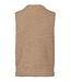 zacht en harig dames gilet met ritssluiting donker- beige Sunday