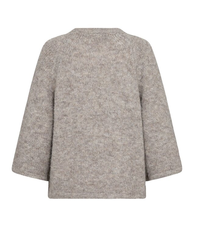 dames trui "Grslulu" met 7/8 mouwlengte effen taupe FreeQuent