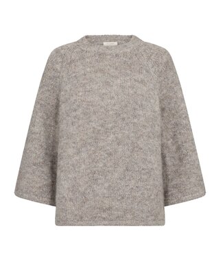 FreeQuent dames trui "Grslulu" met 7/8 mouwlengte effen taupe FreeQuent