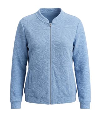 Signature bomber jasje dames met structuur- print blauw Signature