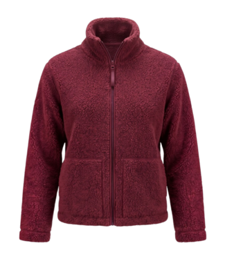 M.X.O. Teddy vest dames met ritssluiting bordeaux- rood M.X.O.