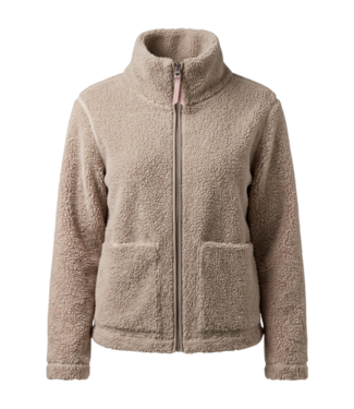 M.X.O. Teddy vest dames met ritssluiting taupe M.X.O.