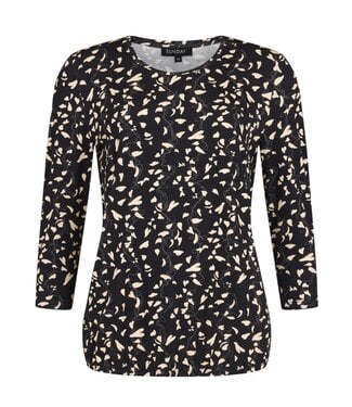 Sunday dames blouson shirt fantasyprint beige- zwart