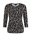 dames blouson shirt fantasyprint beige- zwart Sunday