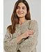 wollen dames trui opengewerkt "Estweed pullover" taupe FreeQuent