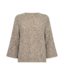 wollen dames trui opengewerkt "Estweed pullover" taupe FreeQuent