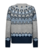 warme dames trui met noorse print "Merla" grijs- blauw FreeQUent