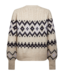 warm dames vest met noorse print "Merla" beige- paars FreeQUent