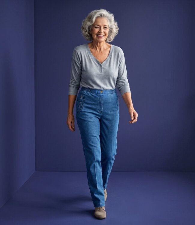Winter comfort spijkerbroek dames Sandra met elastische tailleband - NewFashion