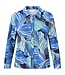 stretch blouse met knopen en print dames blauw Gabriella. K
