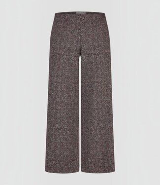 Anna Montana flared stretch broek "Mila" wide-flex visgraat-print bordeaux Anna Montana