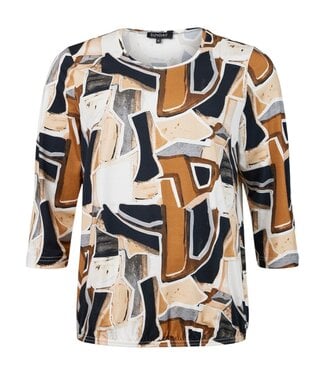 Sunday dames blouson shirt blokken beige- zwart Sunday
