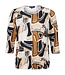 dames blouson shirt blokken beige- zwart Sunday