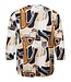 dames blouson shirt blokken beige- zwart Sunday