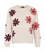 dames trui met bloemen en wol offwhite Sunday