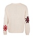 dames trui met bloemen en wol offwhite Sunday