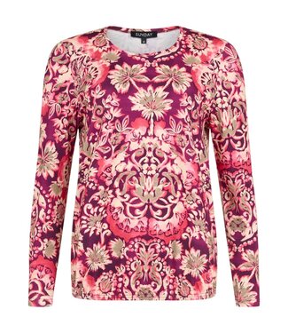 Sunday dames blouson shirt mandala fuchsia- roze (lange mouw)
