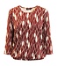 dames blouson shirt lijnen bordeaux- offwhite Signature