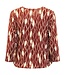 dames blouson shirt lijnen bordeaux- offwhite Signature