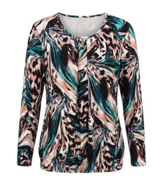 BLAUW dames blouson shirt L/M animal print groen
